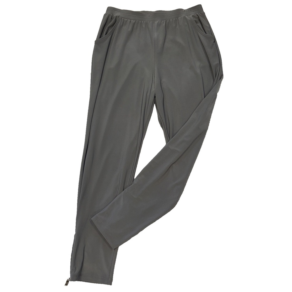 NEW By JJ‎ Legging Pants Women S Gray Athleisure Active Pockets Zipper Stretch